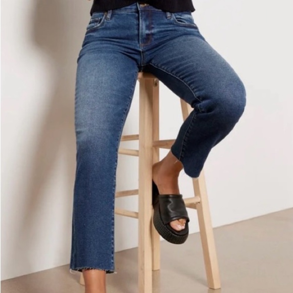 EVEREVE The Ever Straight, Cropped with Raw Hem Denim Jeans, Size 25